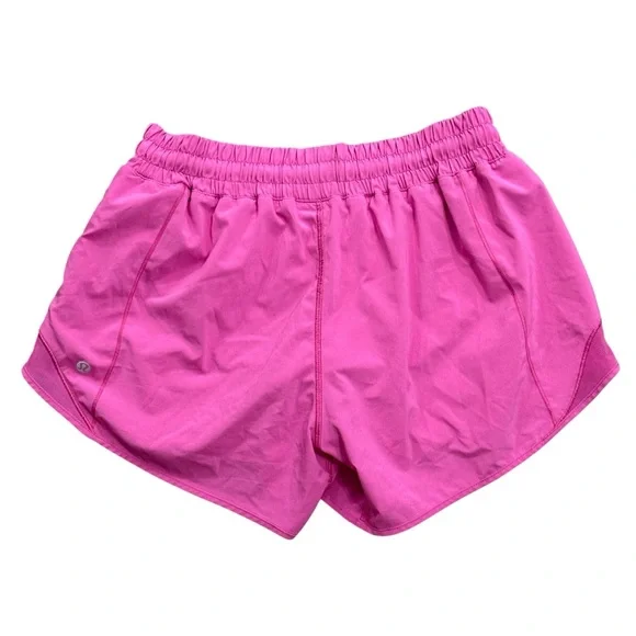 Lululemon Hotty Hot Short II Long 4" Lined Pink Highlight Size 8 Running Gym - Picture 2 of 7
